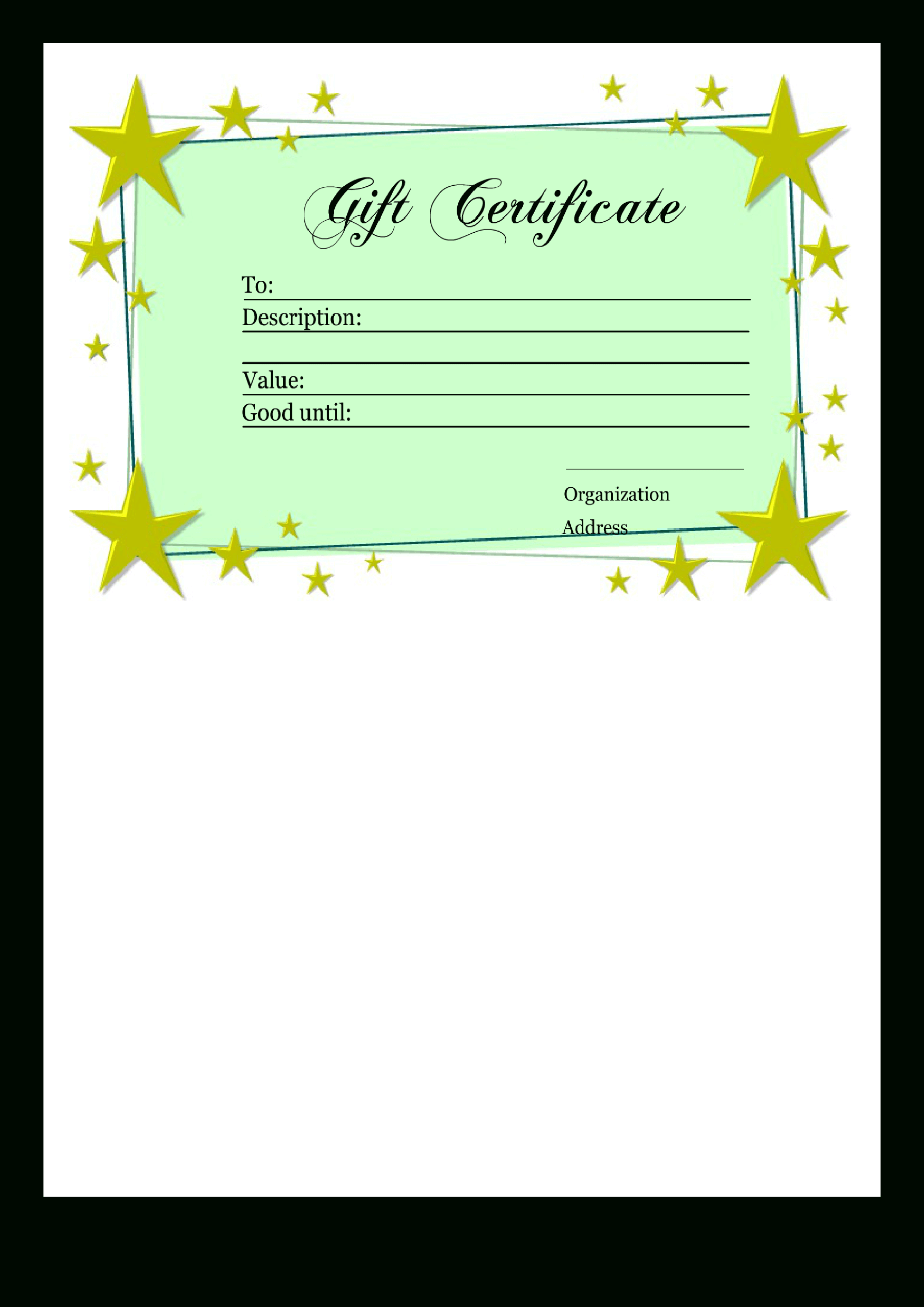 Homemade Gift Certificate Template | Templates At For Homemade Gift Certificate Template