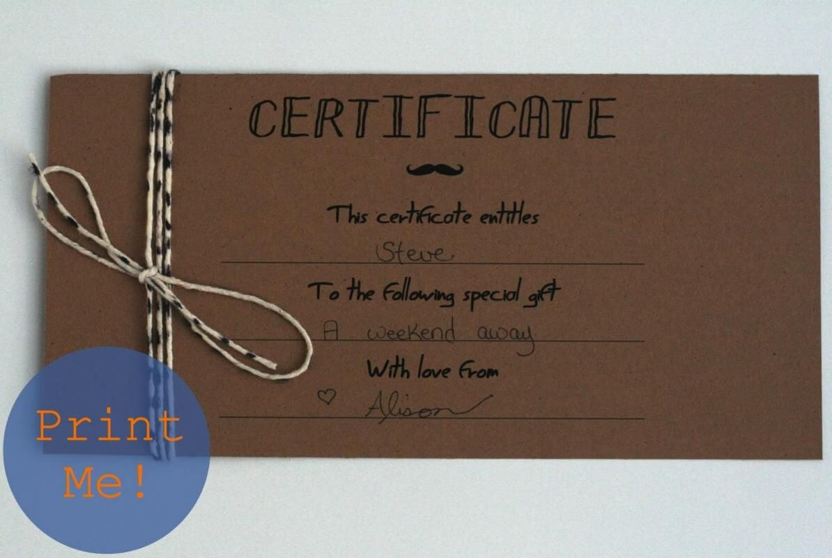 Homemade Gift Certificates | Gift Certificate Template, Free Inside Homemade Gift Certificate Template