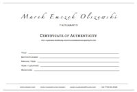 How To Create A Certificate Of Authenticity For Your Photography with Certificate Of Authenticity Photography Template