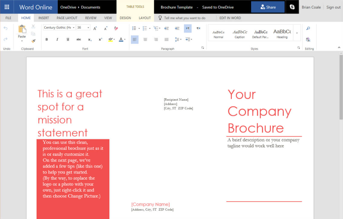 How To Create A Trifold Brochure In Word Online Inside Brochure Template On Microsoft Word