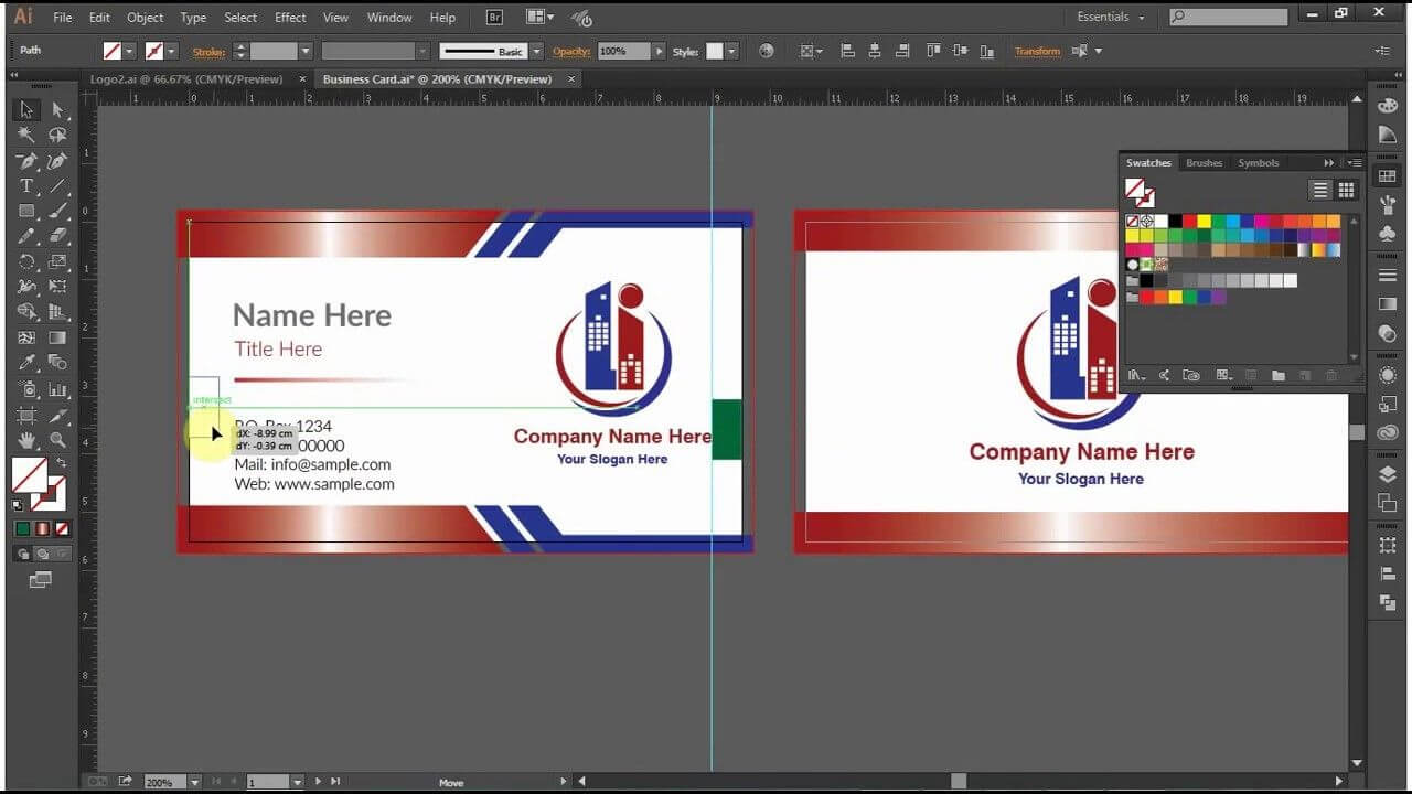 How To Design A Double Sided Business Card In Adobe With Double Sided Business Card Template Illustrator