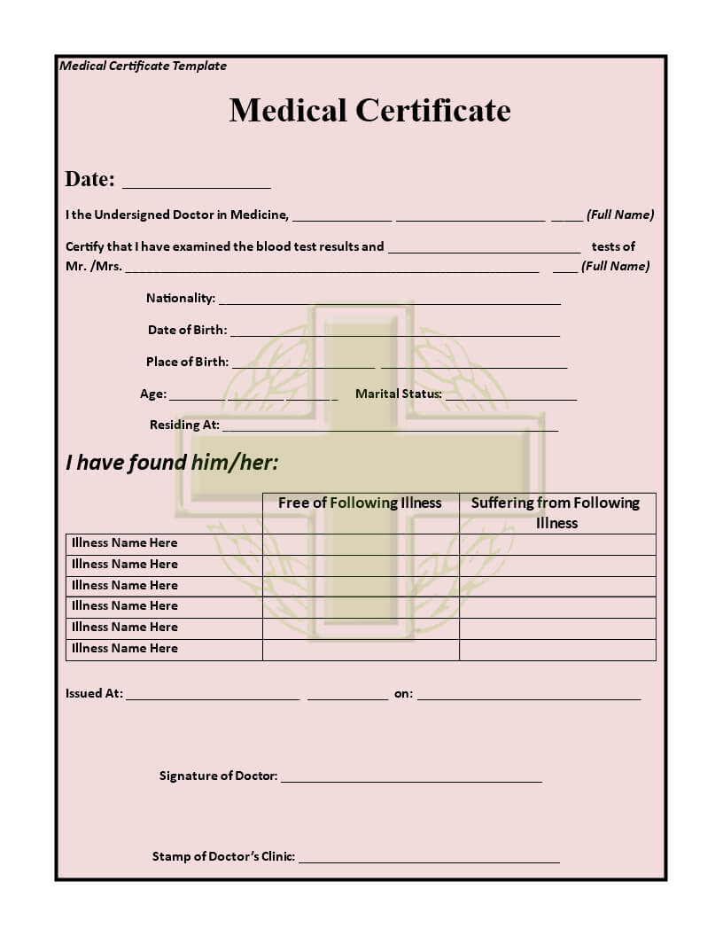 How To Make A Medical Certificate - Yatay.horizonconsulting.co With Fake Medical Certificate Template Download