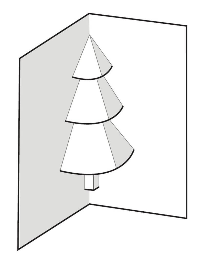 How To Make A Pop Up Christmas Tree Card : 6 Steps In Pop Up Tree Card Template