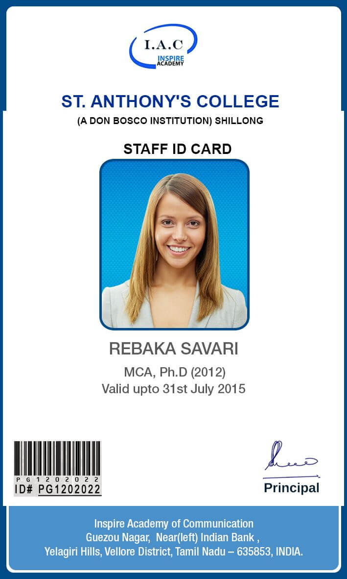 Id Card Designs | Id Card Template, Identity Card Design For High School Id Card Template