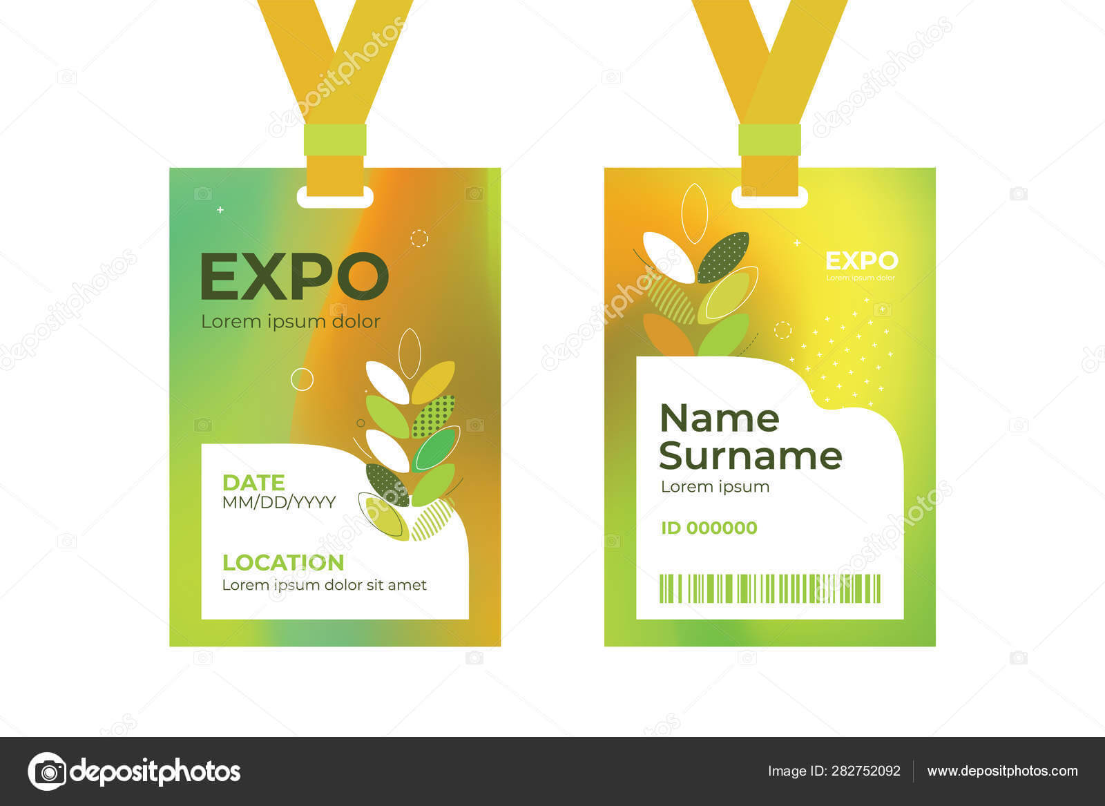 Id Card Expo Template — Stock Vector © Olgastrelnikova With Conference Id Card Template