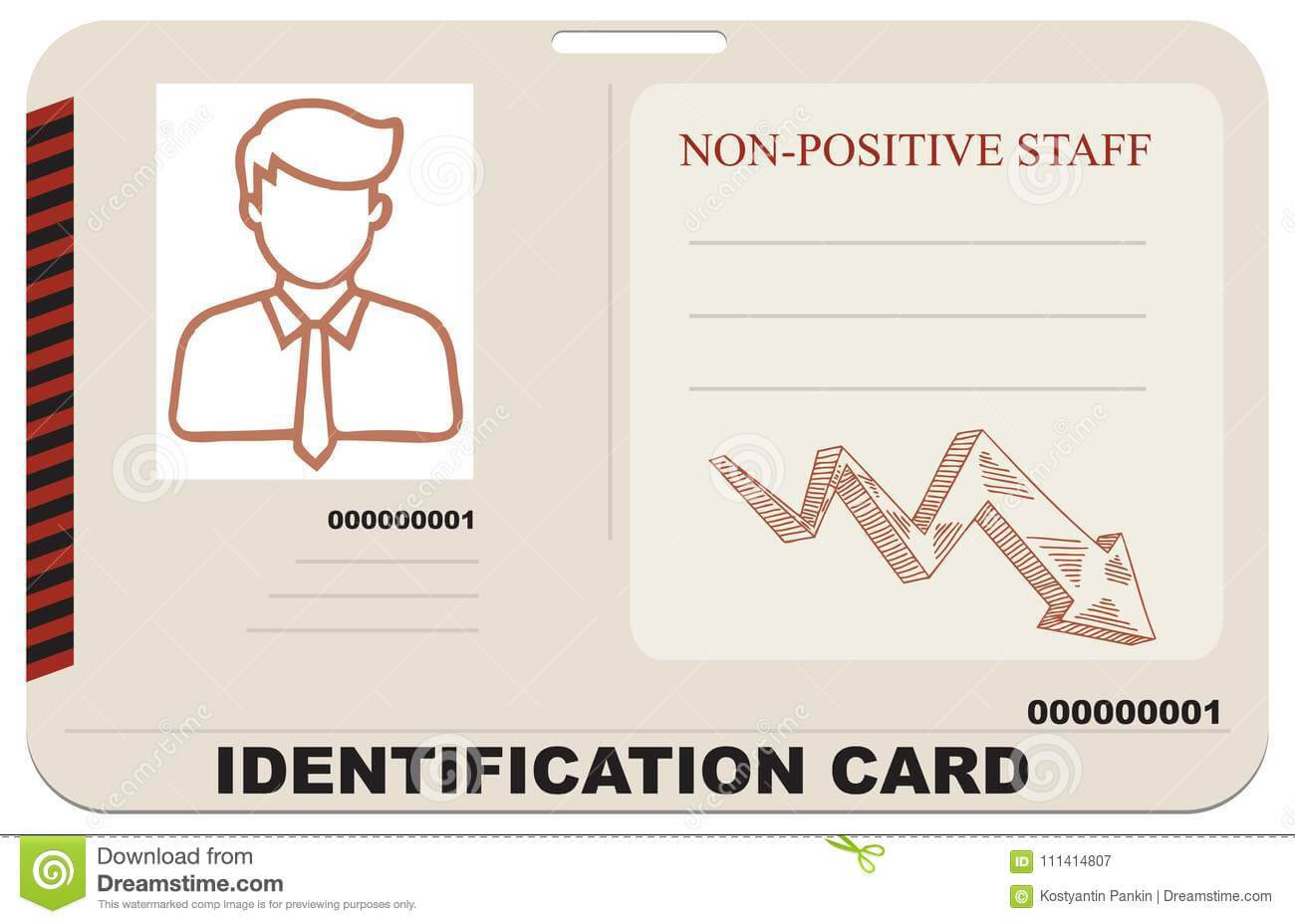 Identification Card For Non Positive Staff Stock Vector In Mi6 Id Card Template