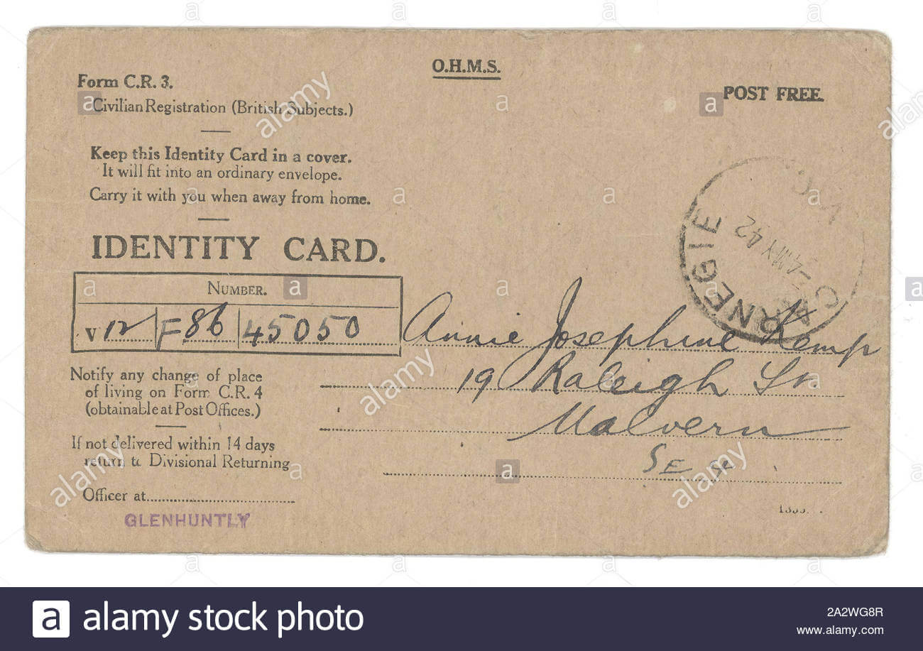 Identity Card Cut Out Stock Images & Pictures – Alamy Pertaining To World War 2 Identity Card Template