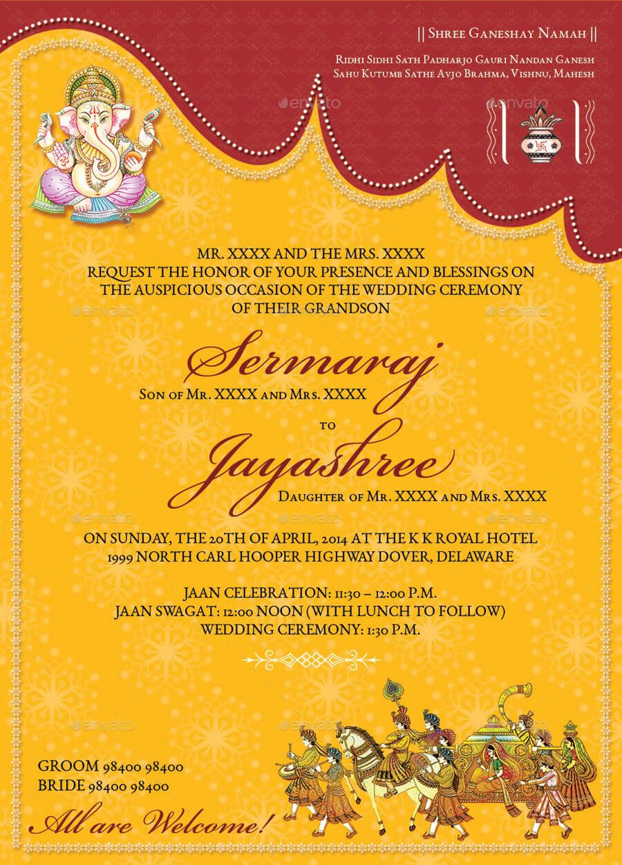 Image For Hindu Wedding Invitations Templates In 2020 Within Indian Wedding Cards Design Templates