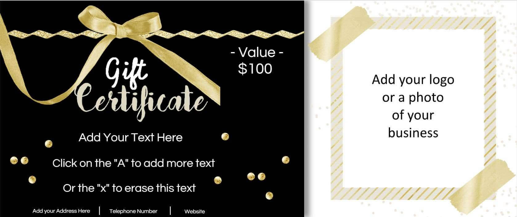 Image Result For Free Customizable Gift Certificate Template Intended For Custom Gift Certificate Template
