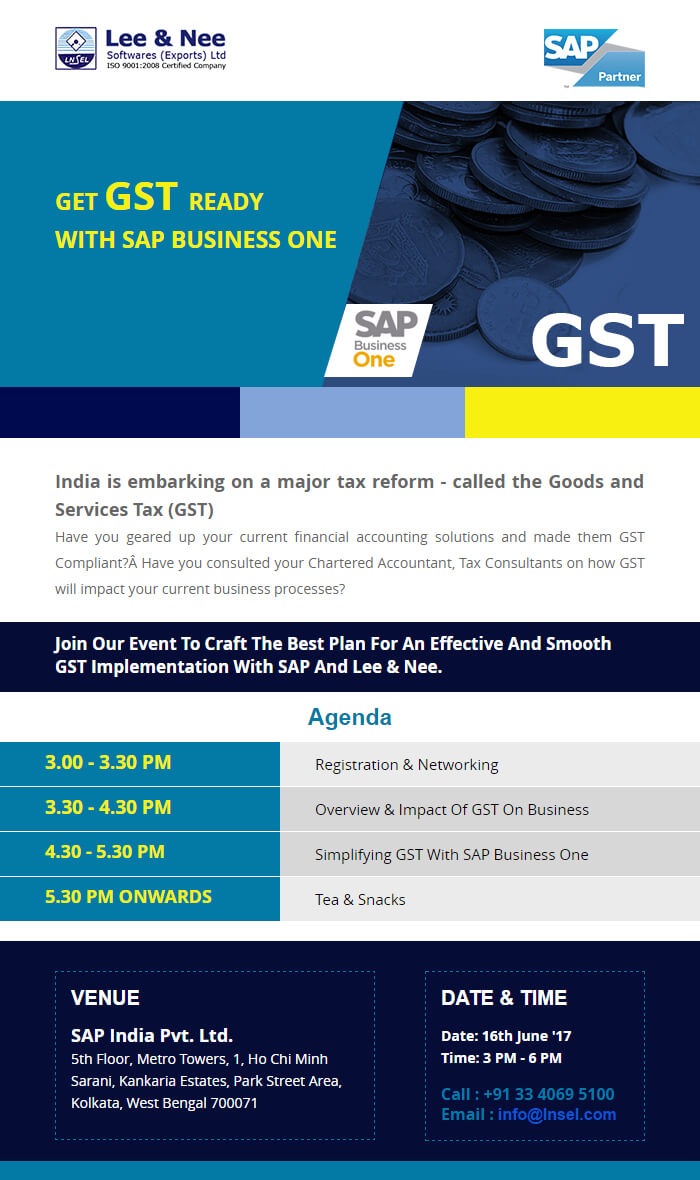 Invitation To Gst Seminar With Sap Business One. #gst #sap For Seminar Invitation Card Template