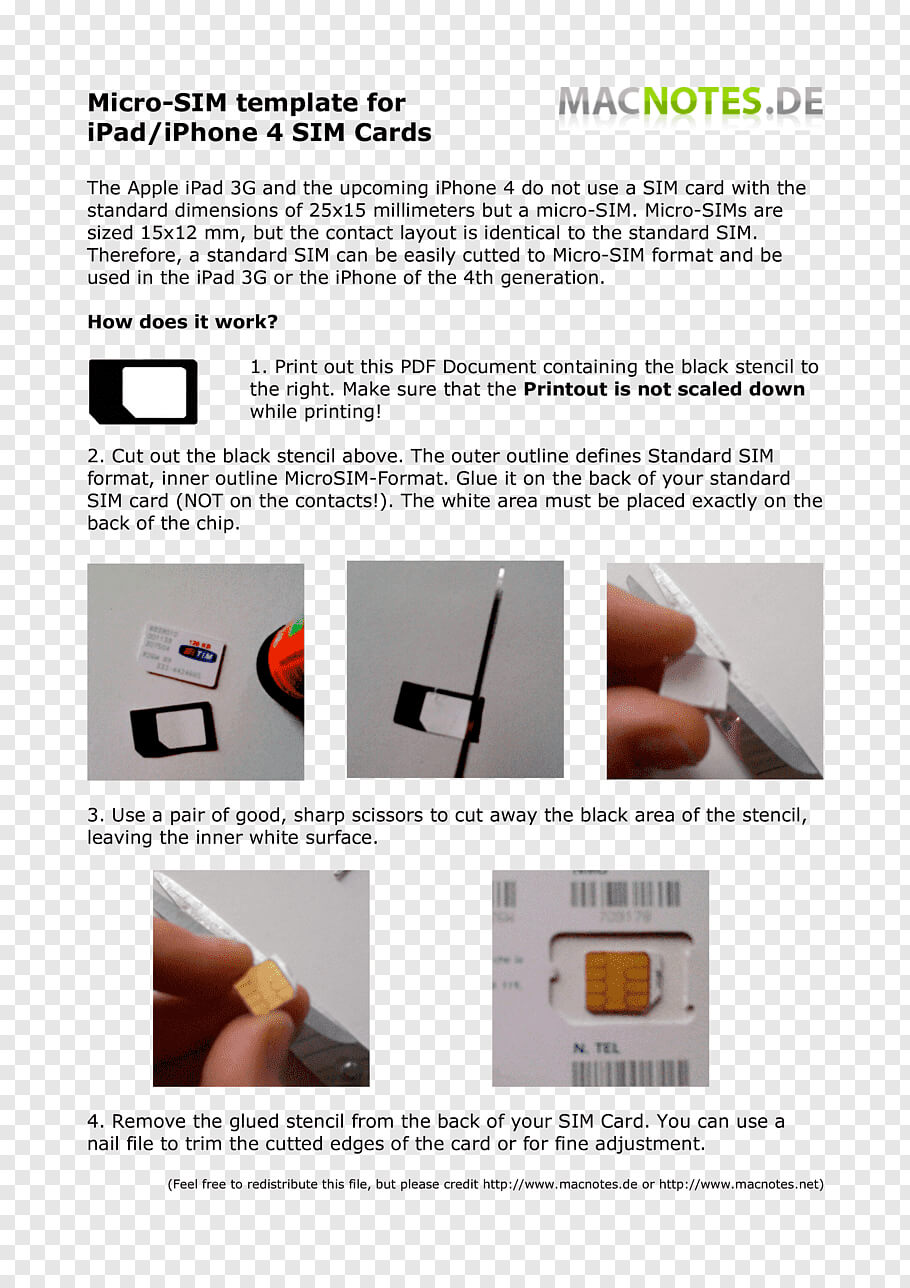Iphone 5 Iphone 4 Micro Sim Subscriber Identity Module Pertaining To Sim Card Template Pdf