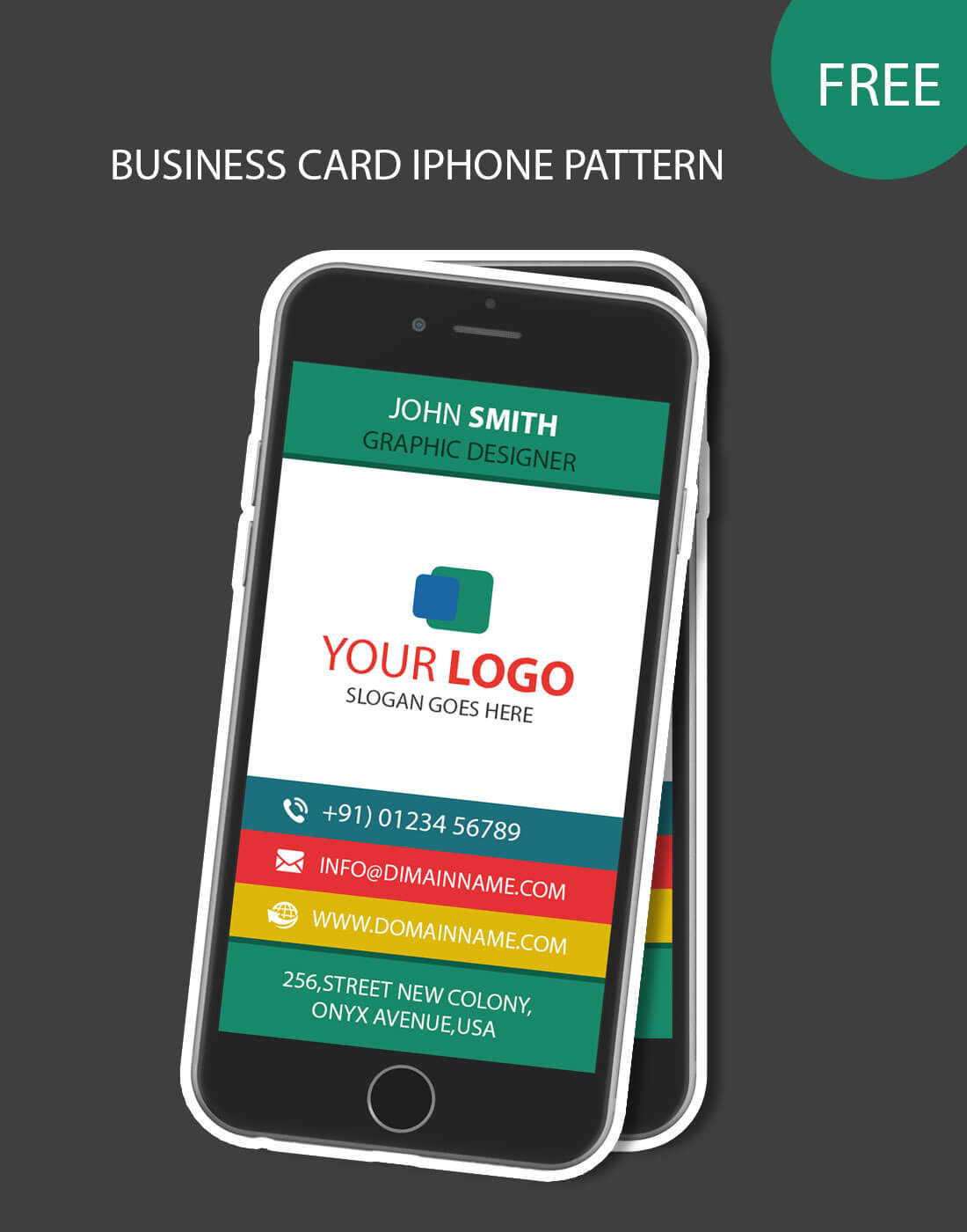 Iphone Pattern Business Card Throughout Iphone Business Card Template