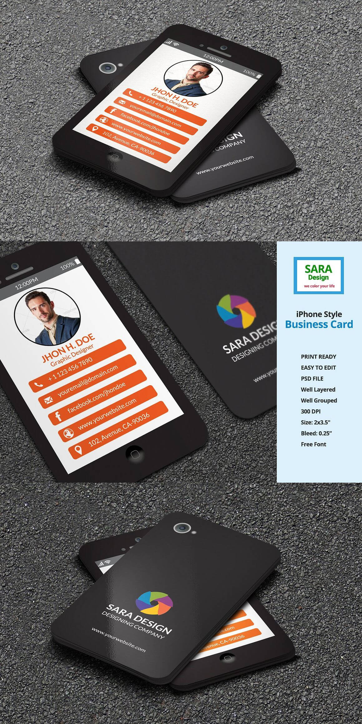 Iphone Stylish Business Card Templates Psd | Business Card Intended For Iphone Business Card Template
