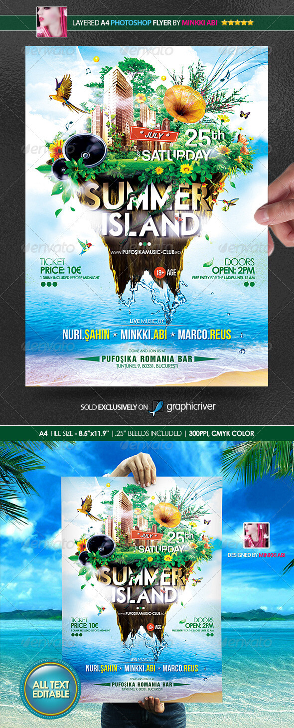 Island Flyer Graphics, Designs & Templates From Graphicriver With Regard To Island Brochure Template