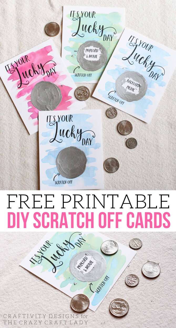 It's Your Lucky Day! Free Diy Scratch Off Cards – The Crazy With Scratch Off Card Templates