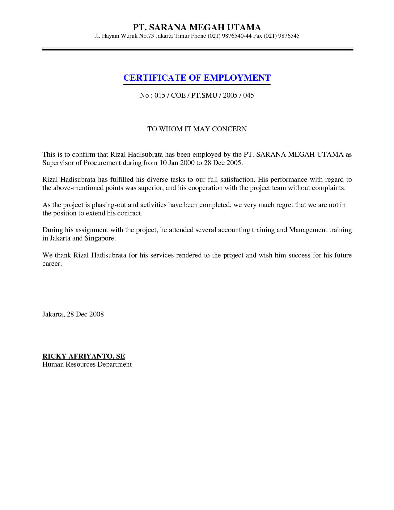 Job Employment Certificate Sample Certification Letter Within Practical Completion Certificate Template Uk