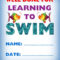 Kids Certificate For Learning To Swim | Learn To Swim With Regard To Free Swimming Certificate Templates