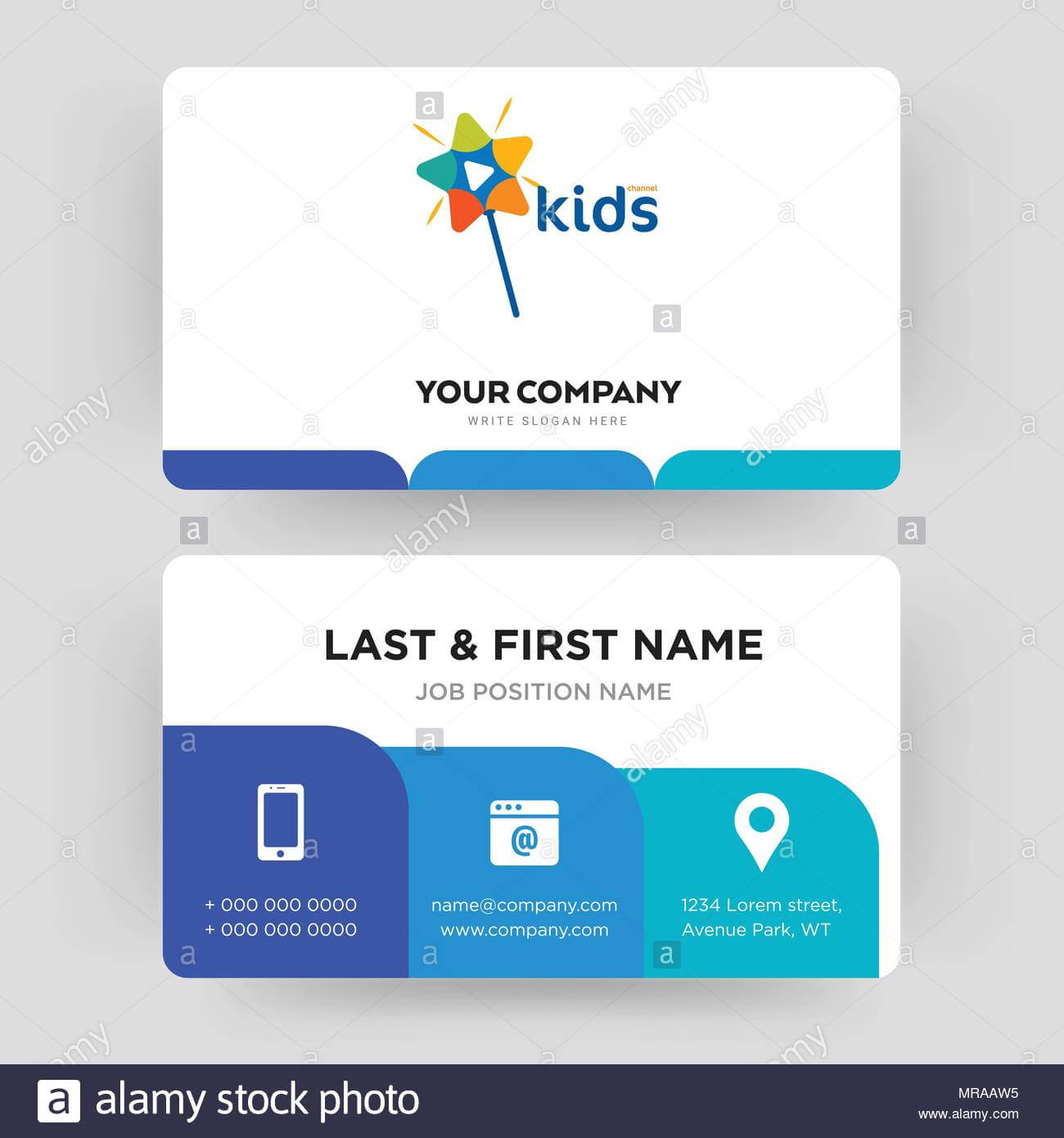 Kids Channel, Business Card Design Template, Visiting For For Id Card Template For Kids