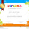 Kids Diploma Or Certificate Template With Hand Drawing In Children's Certificate Template