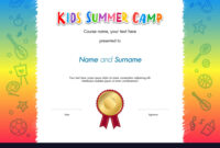 Kids Summer Camp Diploma Or Certificate Template inside Summer Camp Certificate Template