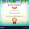 Kids Summer Camp Diploma Or Certificate Template Regarding Summer Camp Certificate Template