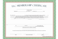 Llc Membership Certificate - Free Template throughout New Member Certificate Template