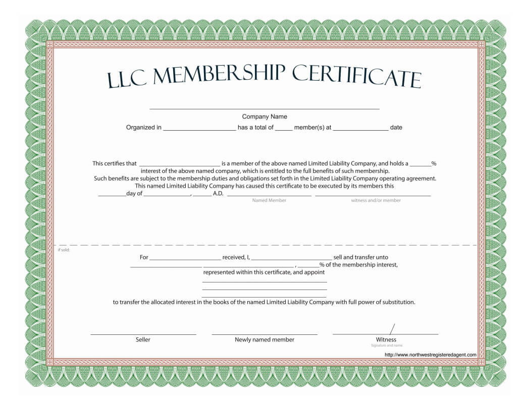 Llc Membership Certificate - Free Template Throughout New Member Certificate Template