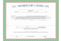 Llc Membership Certificate - Free Template with regard to Llc Membership Certificate Template Word