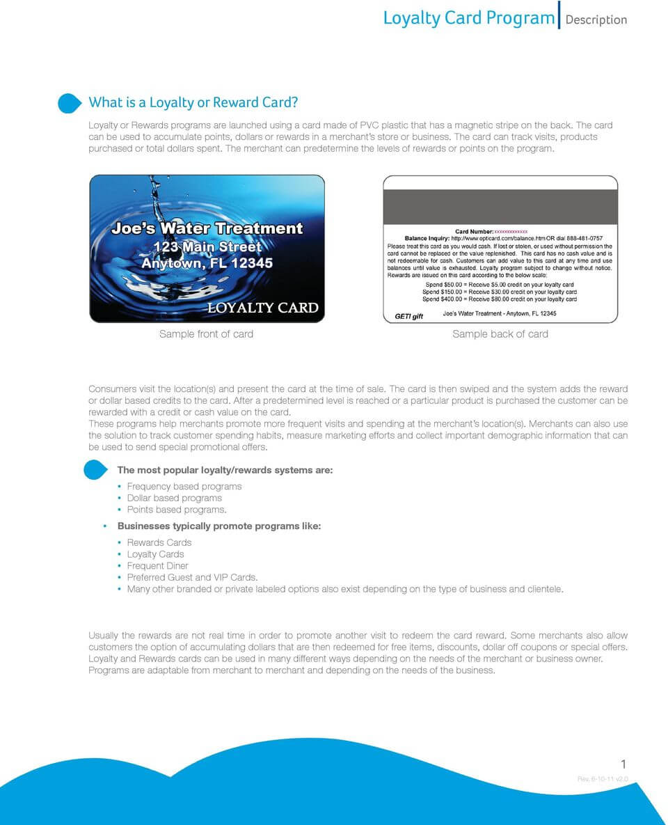 Loyalty Card Program Description – Pdf Free Download Intended For Frequent Diner Card Template