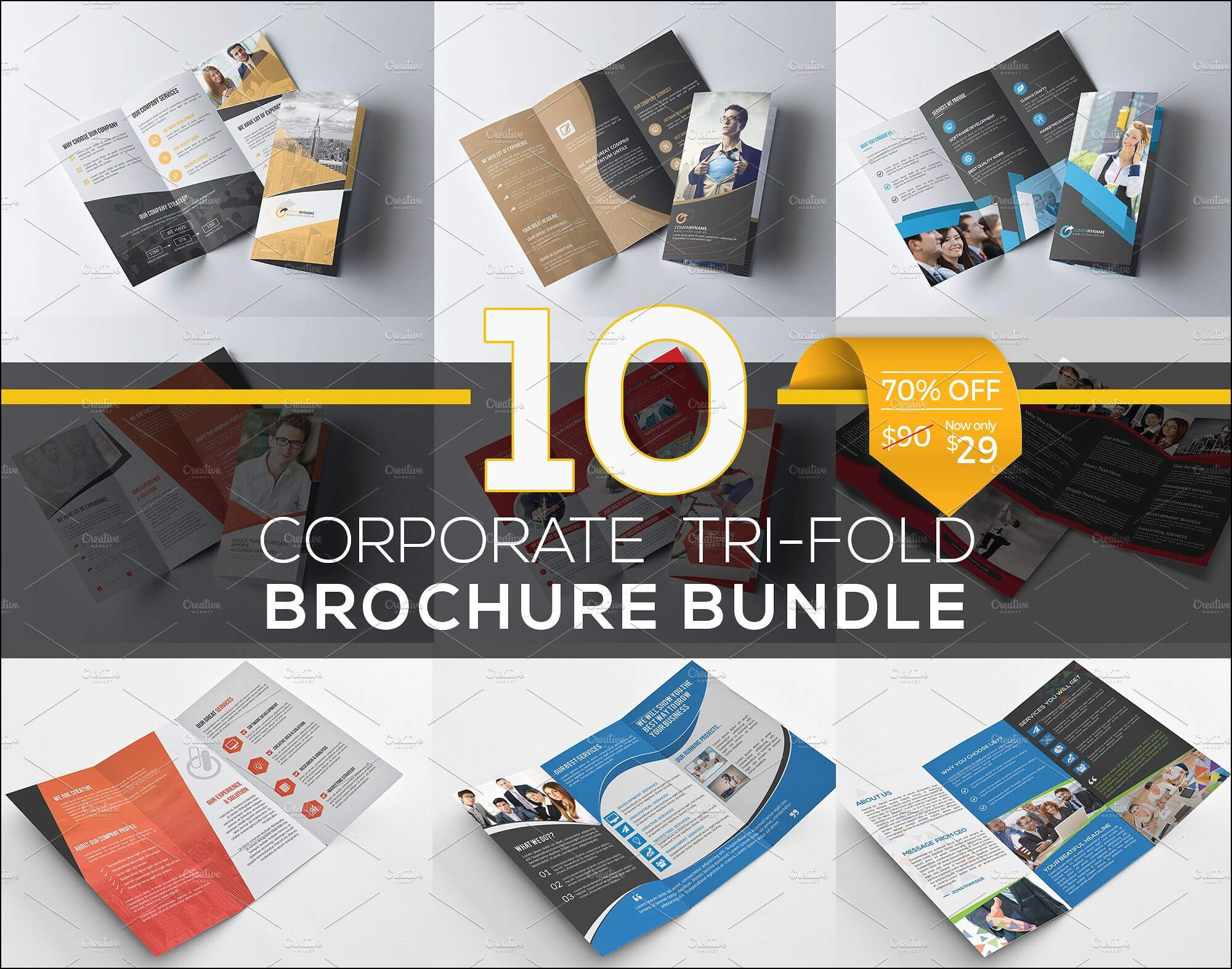 Luxury 28 Tri Fold 6 Panel Brochure Template | Brochure Designs Inside 6 Panel Brochure Template