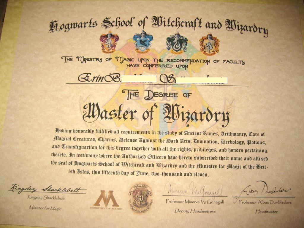 Make Your Own Harry Potter Hogwarts Diploma, Acceptance With Regard To Harry Potter Certificate Template