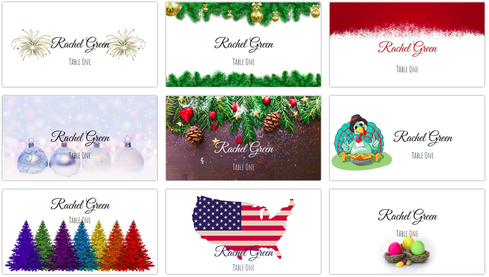 Making Your Own Holiday Place Cards At Home | Place Card Me For Christmas Table Place Cards Template