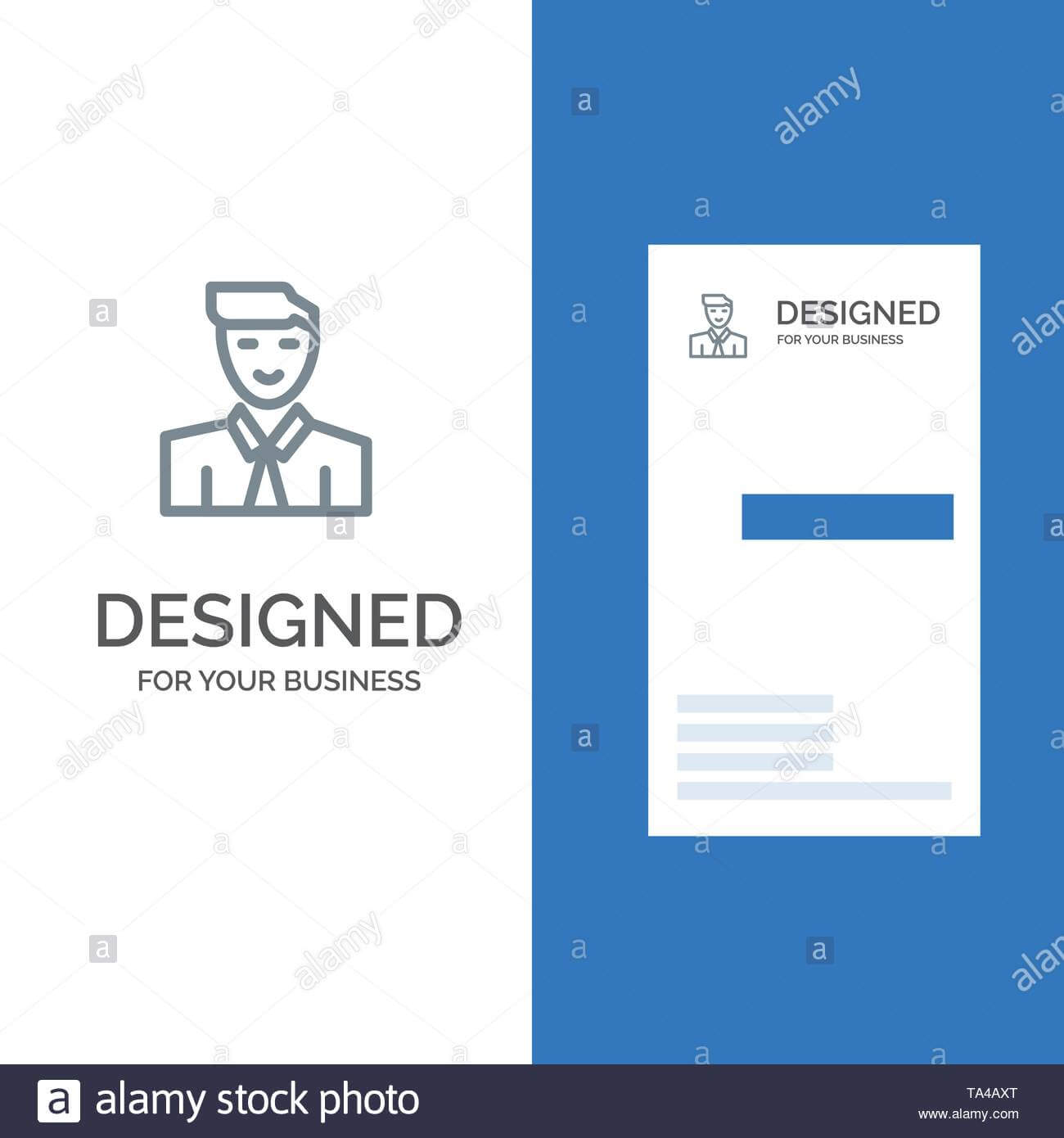 Man, User, Student, Teacher, Avatar Grey Logo Design And Intended For Student Business Card Template