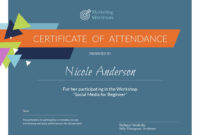 Marketing Workshop - Certificate Template - Visme throughout Workshop Certificate Template