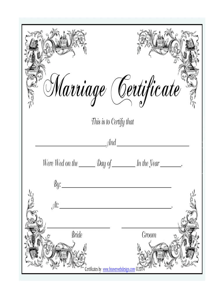 Marriage Certificate – Fill Online, Printable, Fillable In Certificate Of Marriage Template