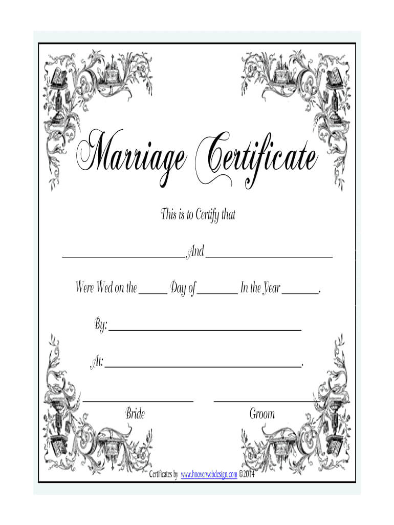 Marriage Certificate – Fill Online, Printable, Fillable With Blank Marriage Certificate Template