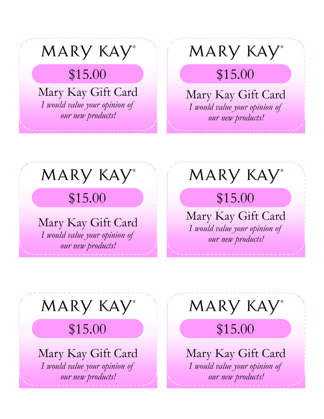 Mary Kay Birthday Certificates | Mary Kay Gift Card I Would Intended For Mary Kay Gift Certificate Template