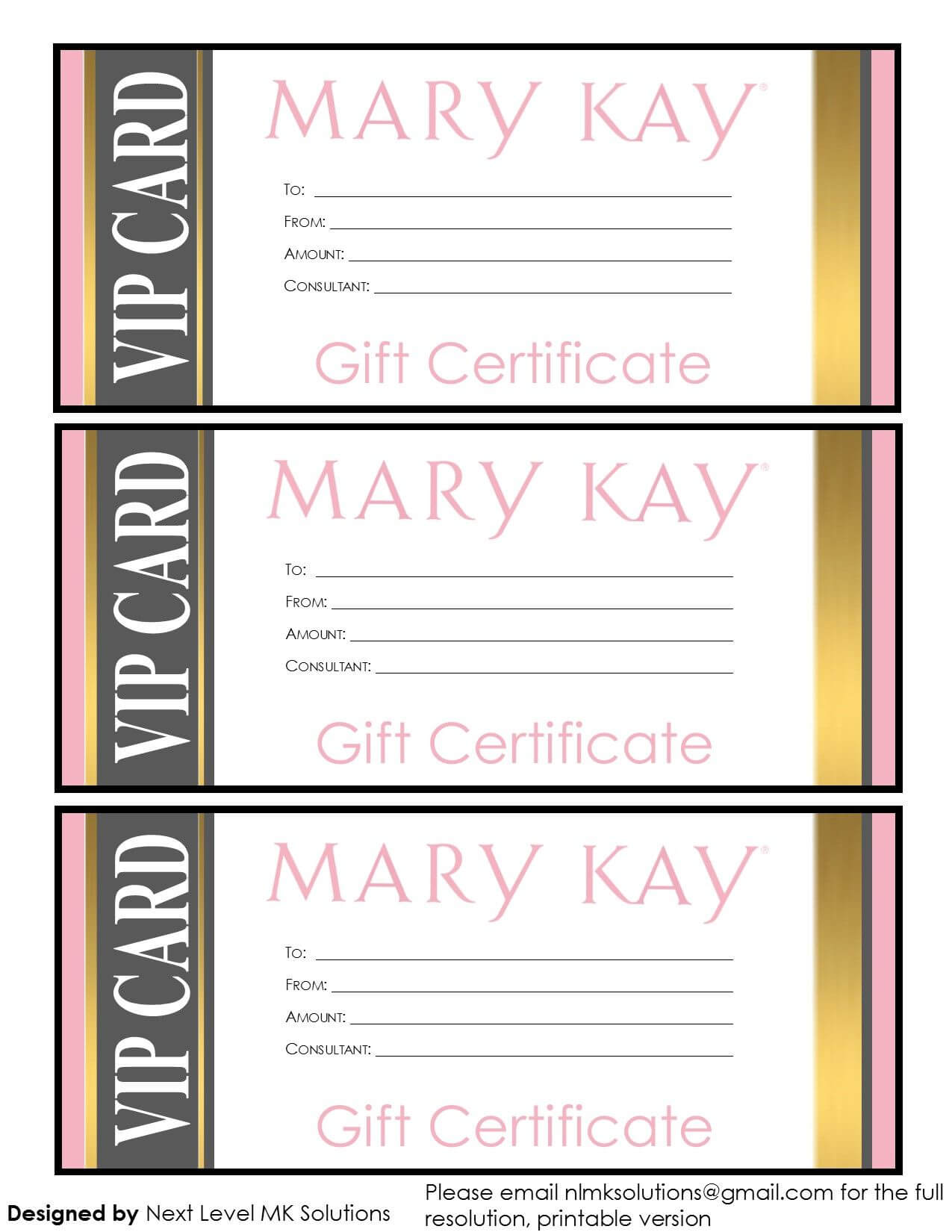 Mary Kay Gift Certificates – Please Email For The Full Pdf Throughout Mary Kay Gift Certificate Template