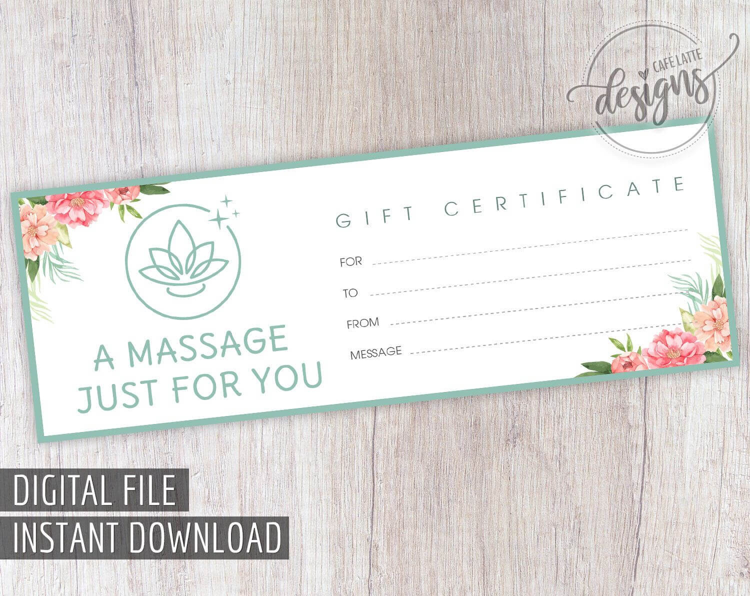 Massage Gift Certificate, Father's Day Gift Certificate Regarding Spa Day Gift Certificate Template