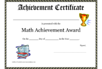 Math Achievement Award Printable Certificate Pdf | Award for Math Certificate Template