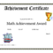 Math Achievement Award Printable Certificate Pdf | Award Inside Classroom Certificates Templates