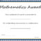 Mathematics Award Certificate Template – Sample Templates With Regard To Math Certificate Template