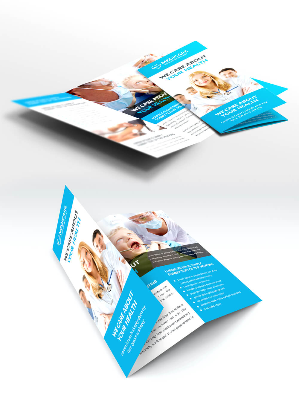 Medical Care And Hospital Trifold Brochure Template Free Psd Inside Medical Office Brochure Templates