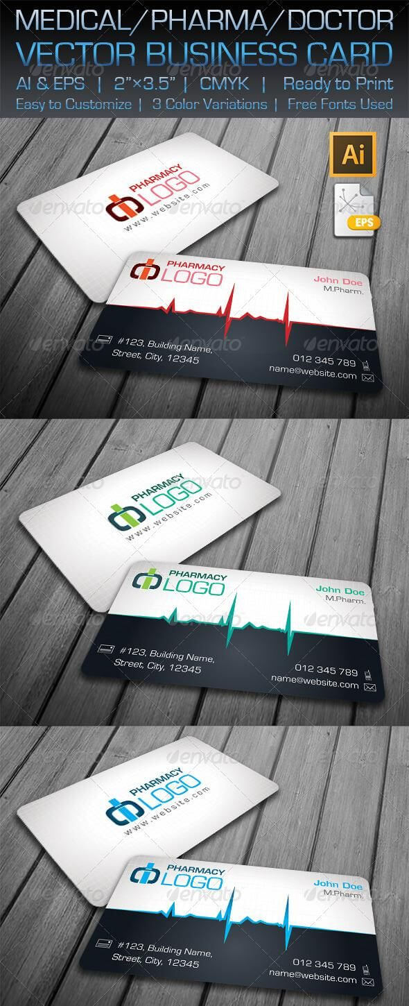 Medical / Pharma / Doctor Business Card | Business Card With Regard To Medical Business Cards Templates Free
