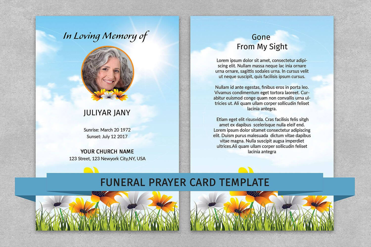 Memorial Prayer Card Template | Funeral Prayer Card Within Prayer Card Template For Word