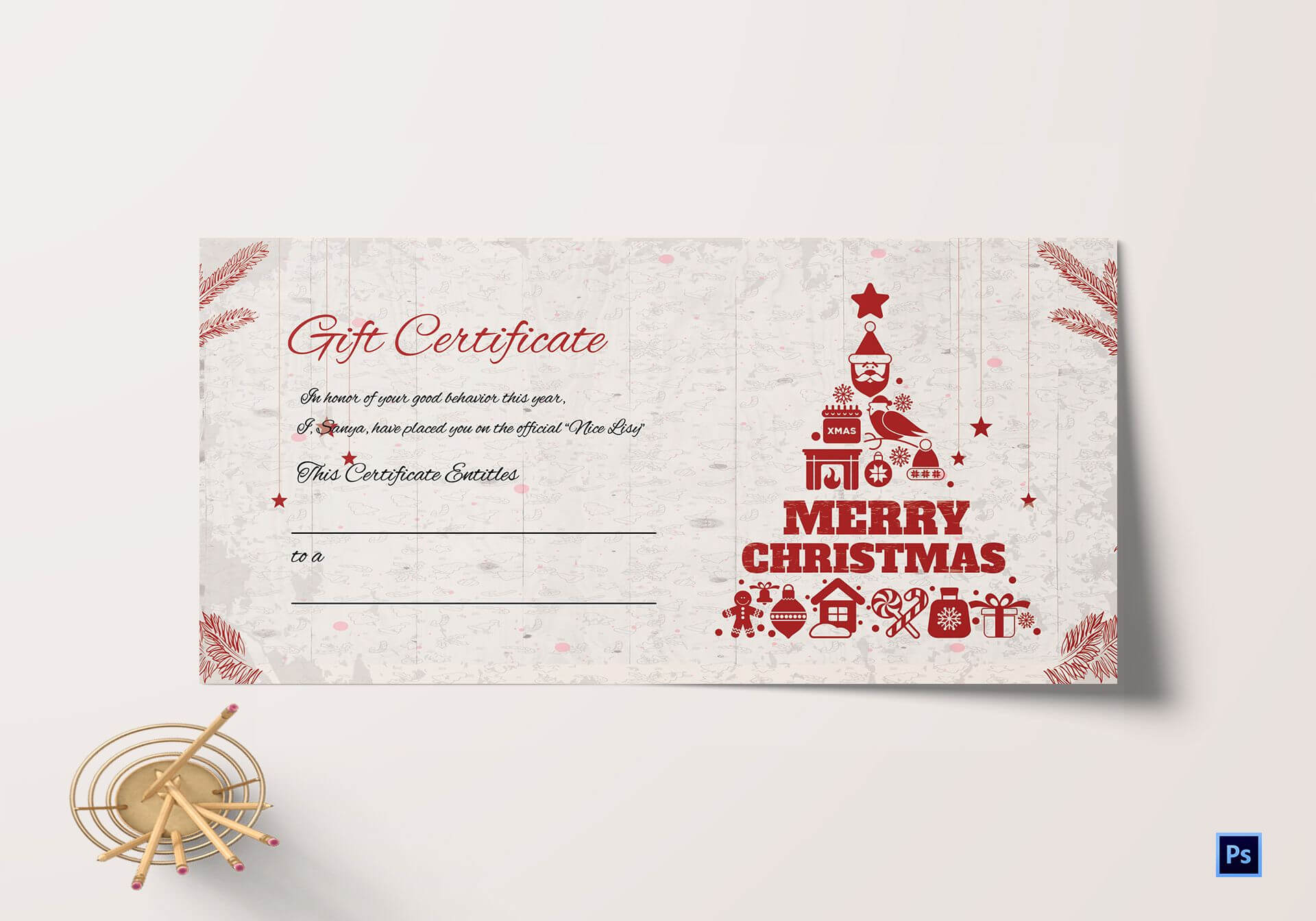 Merry Christmas Gift Certificate With Merry Christmas Gift Certificate Templates