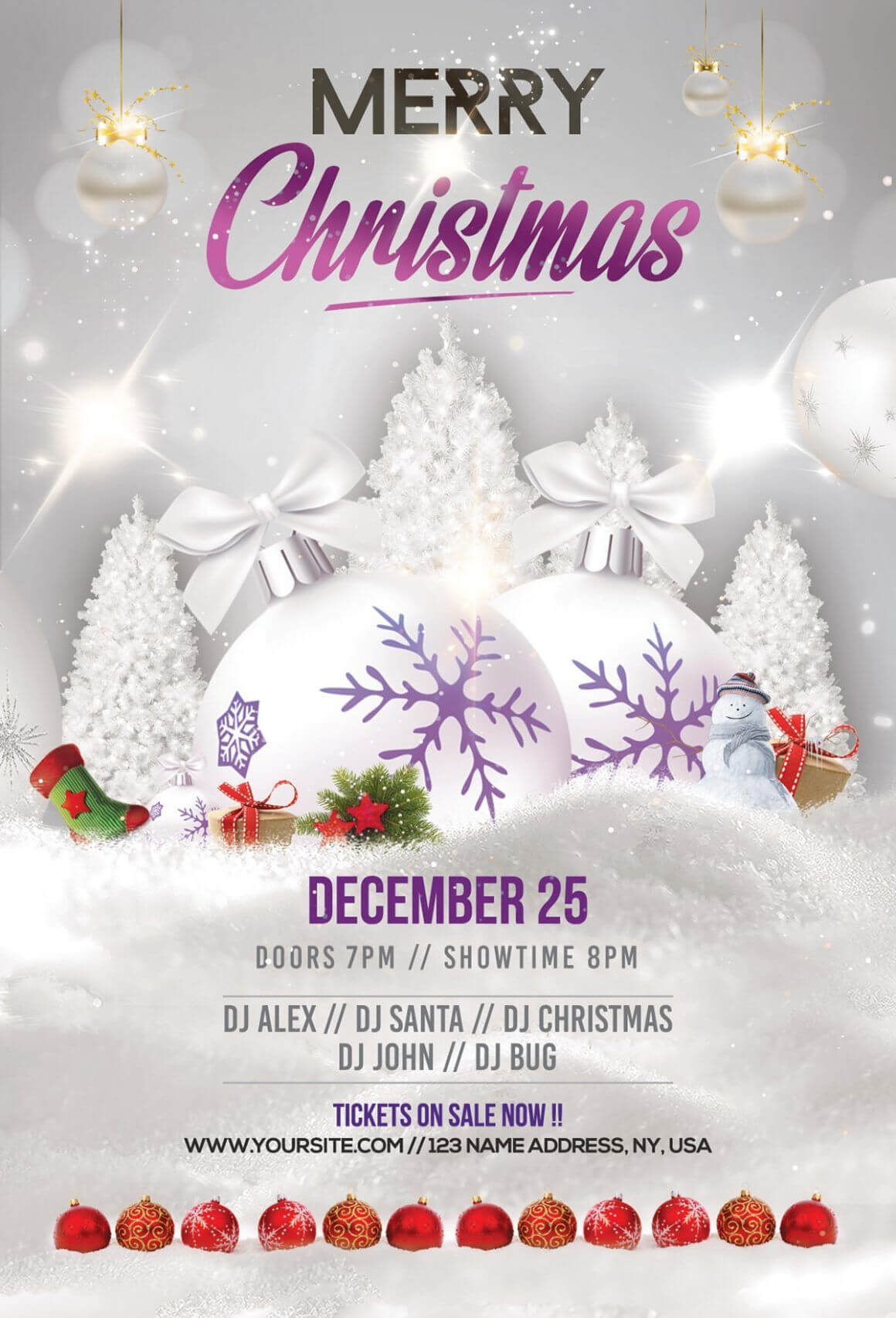 Merry Christmas & Holiday Free Psd Flyer Template | Merry With Christmas Brochure Templates Free