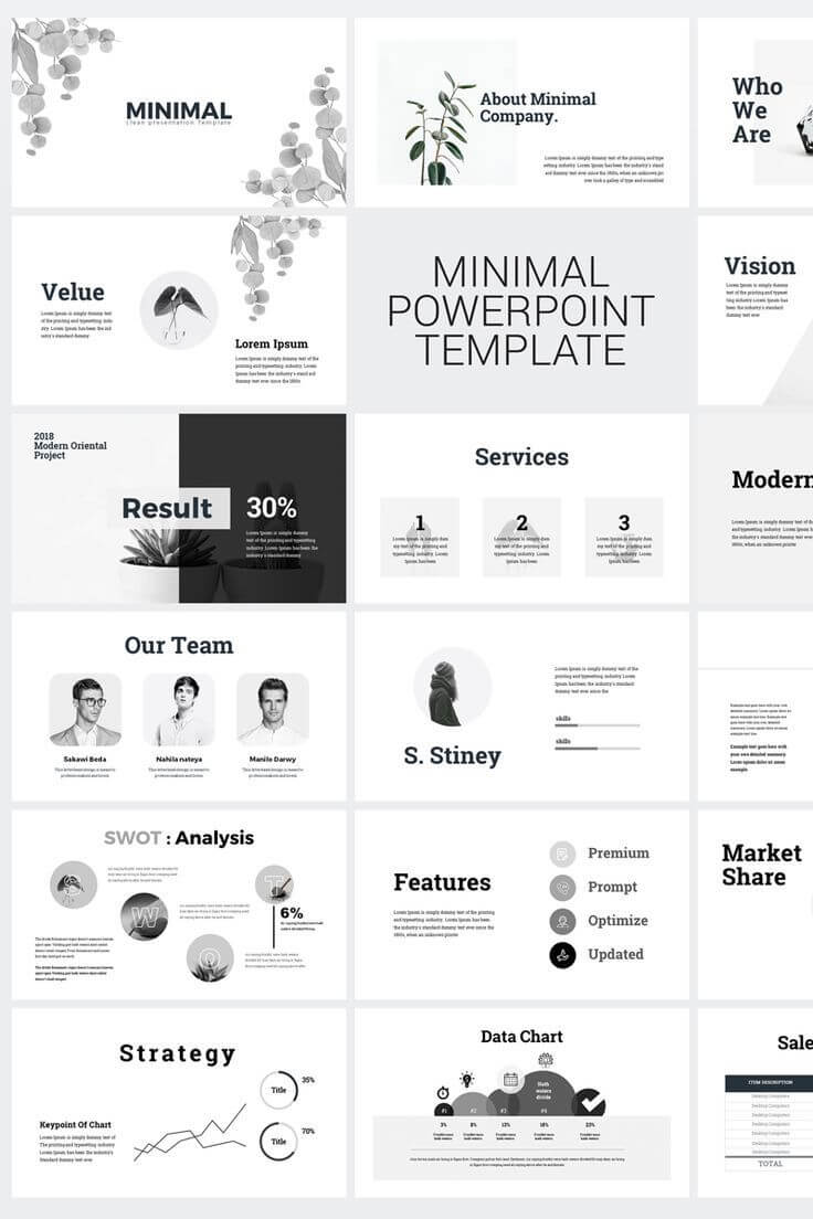 Minimal Clean Business Presentation Powerpoint Template Inside Replace Powerpoint Template