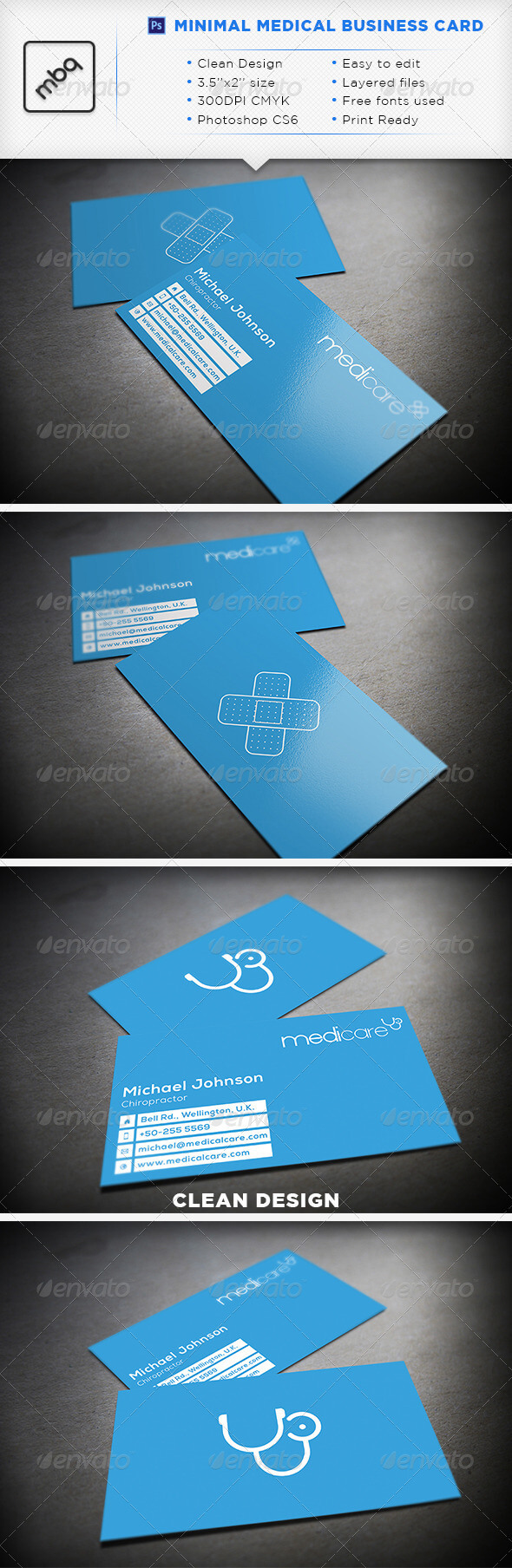Minimal Medical Business Card. #graphicriver Minimal Medical With Regard To Medical Business Cards Templates Free