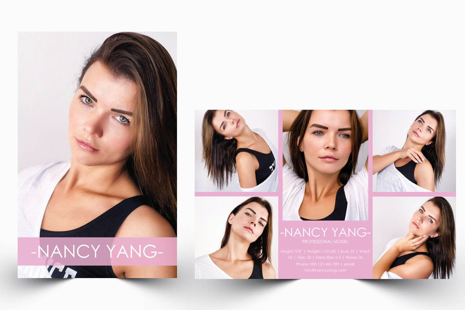 Modeling Comp Card | Model Agency Zed Card | Photoshop & Ms For Zed Card Template